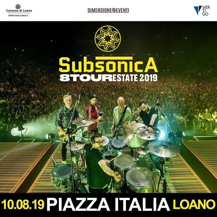 Loano, sabato 10 agosto il concerto dei Subsonica. Pignocca: "Per la città sarà un evento senza precedenti"