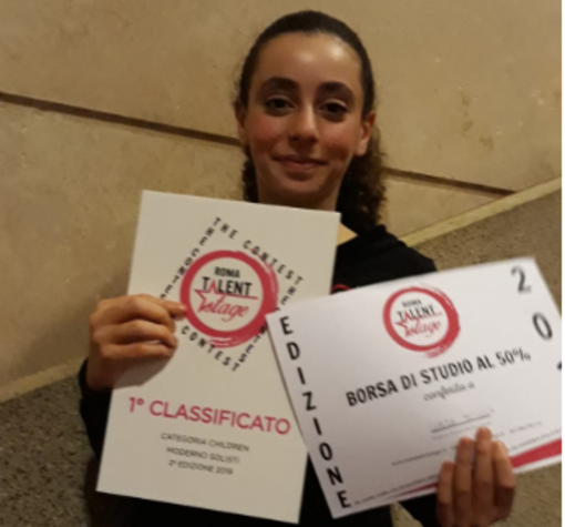 Giada Mollica villanovese di 11 anni si classifica al 1° posto al  &quot;Roma Talent Stage - The Contest&quot;