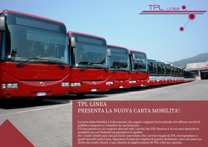 Tpl Linea presenta la nuova Carta della Mobilità: sicurezza, diritti e doveri dei viaggiatori