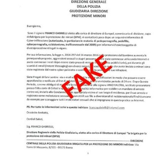 Nuovo tentativo di truffa web, questa volta con lo spauracchio di indagini per pedopornografia e altri reati sessuali