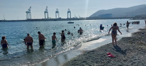 Cimento invernale, sessantuno i partecipanti per un'assolata "ciumba" nel mare di Vado (FOTO)