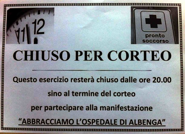 Albenga: “Chiuso per Corteo” Albenga: “Chiuso per Corteo”