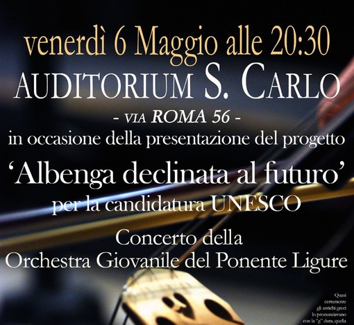 Albenga: Concerto della Orchestra Giovanile del Ponente Ligure