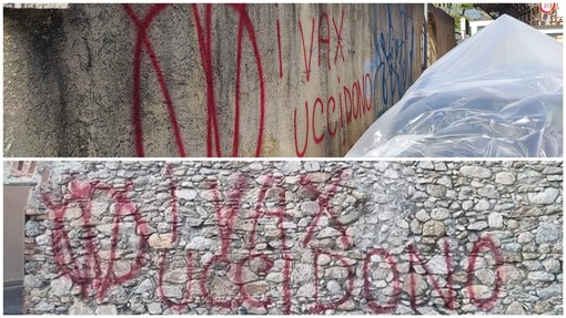 Scritte no vax sui muri di Loano, il sindaco Lettieri: "Atto vandalico che si commenta da solo"