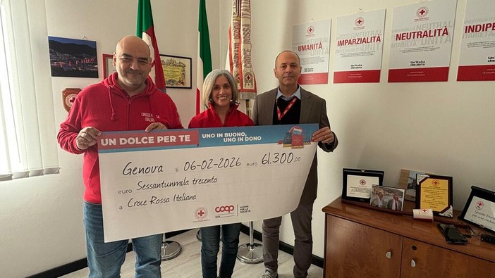 Coop Liguria dona oltre 61mila euro  al Comitato Liguria della Croce Rossa Italiana