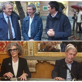 Regionali, sia Bucci che Orlando a Savona. Il candidato del cdx: "Sono quelli del no". L'ex Ministro:"Racconta una Liguria che non esiste" (FOTO E VIDEO)