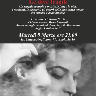 8 marzo ad Alassio, con lo spettacolo "Conversazioni tra amiche", Cristina Sarti dà voce alle donne 8 marzo ad Alassio, con lo spettacolo "Conversazioni tra amiche", Cristina Sarti dà voce alle donne