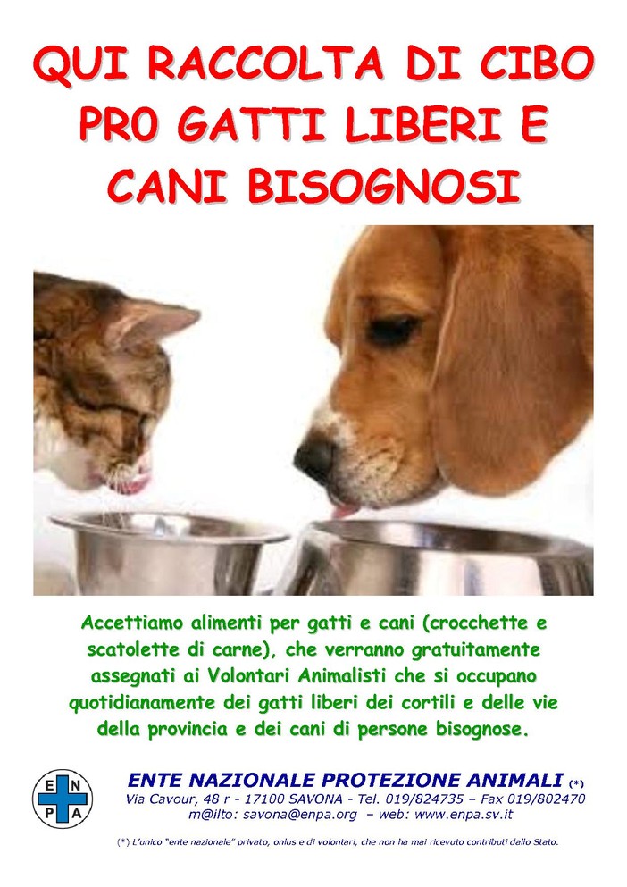 A Pietra Ligure raccolta cibo per cani e gatti al Carrefour A Pietra Ligure raccolta cibo per cani e gatti al Carrefour