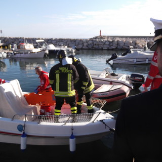 Esercitazione antincendio nel porto di Borghetto