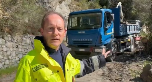 Andora, proseguono i lavori di rimozione della frana a Tigorella