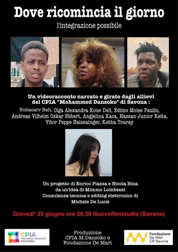 "Dove ricomincia il giorno", al Nuovofilmstudio il videoracconto sull'integrazione firmato dagli allievi del CPIA di Savona "Dove ricomincia il giorno", al Nuovofilmstudio il videoracconto sull'integrazione firmato dagli allievi del CPIA di Savona
