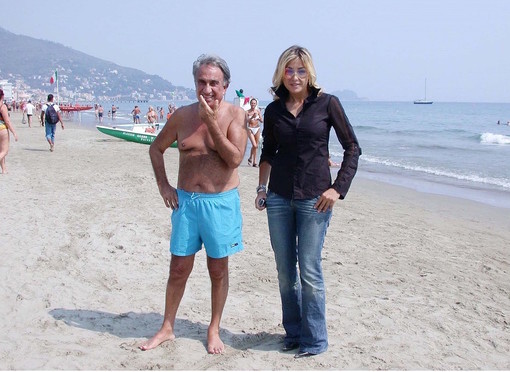 Emilio Fede e Francesca Senette ad Alassio - Foto Fasano
