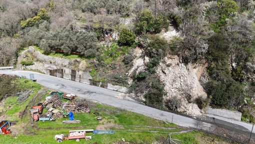 La frana sulla Provinciale di Giustenice