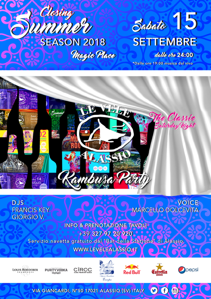 Sabato 15 settembre il closing summer party della discoteca Le Vele Sabato 15 settembre il closing summer party della discoteca Le Vele
