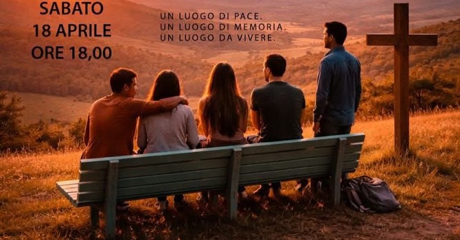 Dego inaugura la "panchina dei tramonti" accanto alla croce storica di Carpezzo