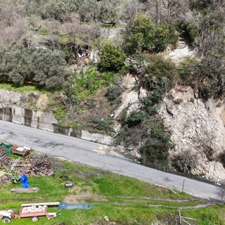 La frana sulla Provinciale di Giustenice
