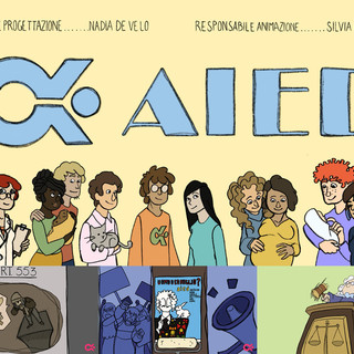 In apertura di articolo: un frame del cortometraggio di animazione. In fotogallery: alcune campagne "storiche" di AIED