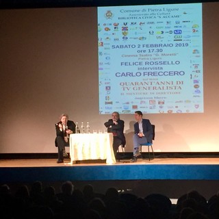Pietra Ligure, Carlo Freccero e Felice Rossello protagonisti al teatro Moretti