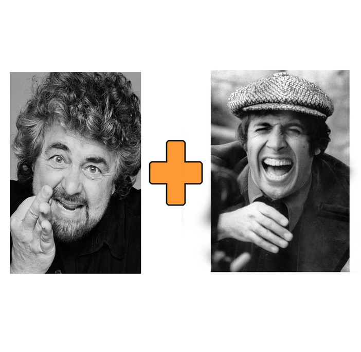 Beppe Grillo e Adriano celentano Beppe Grillo e Adriano celentano
