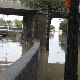 Ecco come si presentava stamane viale Einaudi ad Albenga