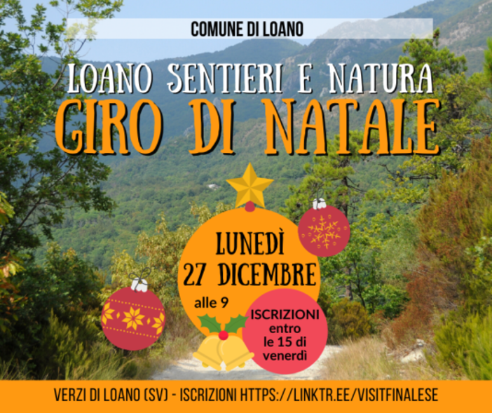 “Giro di Natale” a Verzi di Loano, l’escursione guidata gratuita il 27 dicembre