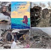 Savona, la scrittrice e attivista palestinese Hanan Azaiza presenta in collegamento da Gaza il libro "La sedia vuota" Savona, la scrittrice e attivista palestinese Hanan Azaiza presenta in collegamento da Gaza il libro "La sedia vuota"