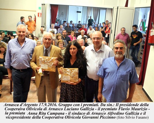 Arnasco, assegnati i Premi "Arnasca d'Argento 2016" e Gianni Alberti"