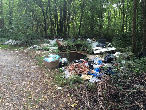 A Cairo Montenotte bosco trasformato in una discarica a cielo aperto