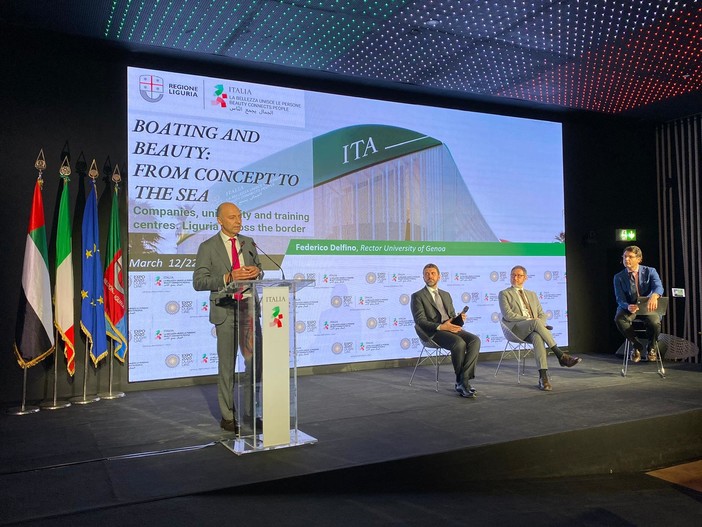 Expo Dubai, a padiglione Italia focus su formazione e blue economy, puntando su primati ed eccellenze liguri (Foto e Video) Expo Dubai, a padiglione Italia focus su formazione e blue economy, puntando su primati ed eccellenze liguri (Foto e Video)
