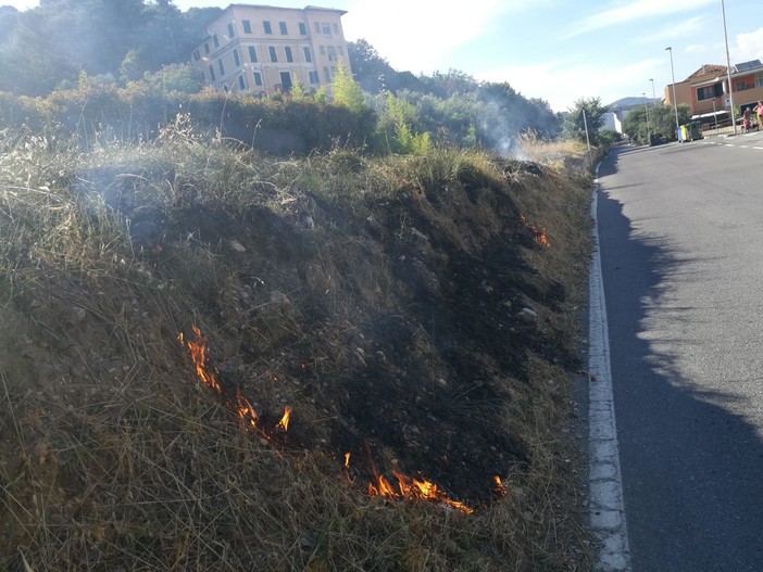 Andora, incendio lungo il tracciato della vecchia ferrovia (FOTO) Andora, incendio lungo il tracciato della vecchia ferrovia (FOTO)
