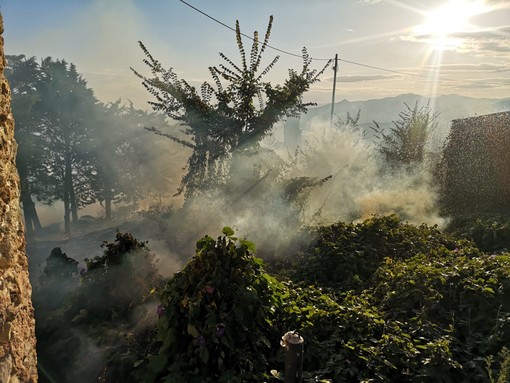 Verezzi, incendio nei pressi della "Cappella dei Campi": Vigili del Fuoco in azione (FOTO) Verezzi, incendio nei pressi della "Cappella dei Campi": Vigili del Fuoco in azione (FOTO)