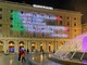 Il palazzo della Regione Liguria illuminato per celebrare il 25 Aprile