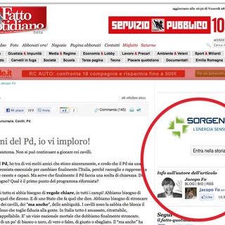 Carbone: Jacopo Fo bastona il PD savonese "Compagni, io vi imploro..."