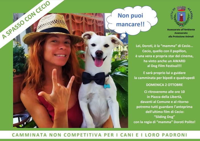 Alassio, "Sliding Dog": un video con Cecio per promuovere la città come meta turistica con il proprio cane
