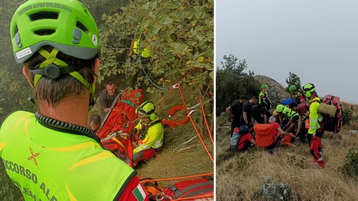 Cade da circa 20 metri d'altezza al passo del Faiallo: 70enne trasportato in elisoccorso al Santa Corona