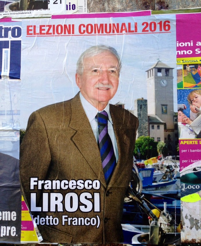 Comunali Savona, nei primi manifesti elettorali compare anche l’assessore Francesco Lirosi: "A disposizione del PD"