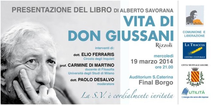 Finale Ligure, mercoledì presentazione del volume "Vita di Don Giussani"