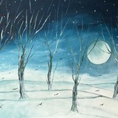 Luna Fredda vista dal pittore braidese Franco Gotta Luna Fredda vista dal pittore braidese Franco Gotta