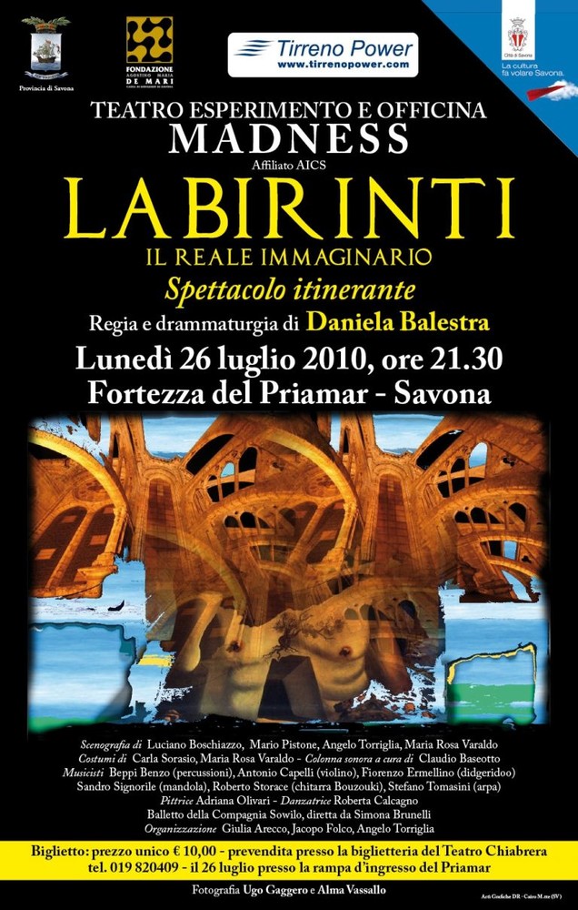 Savona: "Labirinti", Teatro Esperimento e Officina Teatrale Savona: "Labirinti", Teatro Esperimento e Officina Teatrale