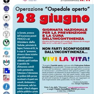 Savona: 28 e 29 giugno giornate di prevenzione incontinenza