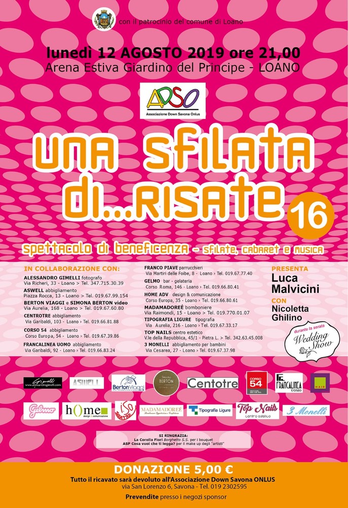 Al Giardino del Principe di Loano torna "Una sfilata di risate" di Adso Al Giardino del Principe di Loano torna "Una sfilata di risate" di Adso