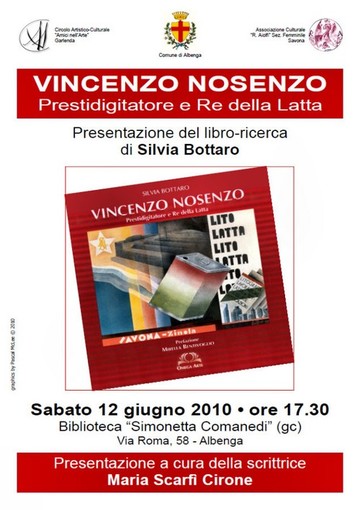 Albenga: libro della Bottaro che riscopre Vincenzo Nosenzo Albenga: libro della Bottaro che riscopre Vincenzo Nosenzo
