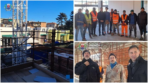 Vado, proseguono i lavori per le nuove scuole medie: posato il tetto