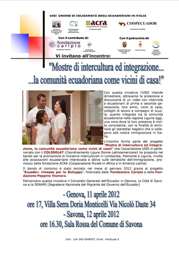 Savona: incontro con l'USEI in Sala Rossa Savona: incontro con l'USEI in Sala Rossa