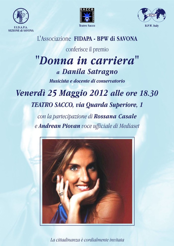 Albenga: oggi Danila Satragno presenta il suo libro "Voglio Cantare" Albenga: oggi Danila Satragno presenta il suo libro "Voglio Cantare"