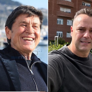 Gianni Morandi e il consigliere albenganese che ha scritto l'insulto sul profilo Instagram