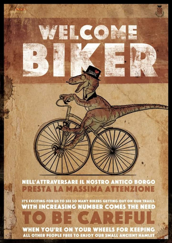 Nasce a Finalborgo un cartello amichevole rivolto ai bikers Nasce a Finalborgo un cartello amichevole rivolto ai bikers