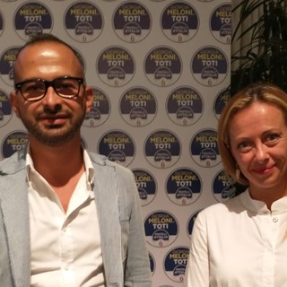 Visita a Savona di Giorgia Meloni, Distilo (FdI): "Nel suo discorso ho trovato affinità grandissime sugli argomenti che a me da sempre stanno cuore"