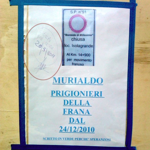 Frana di Murialdo, i Cittadini di Isolagrande ci scrivono: Vaccarezza firmò il volantino "liberi non oltre il 20/03/2011", solo che... Frana di Murialdo, i Cittadini di Isolagrande ci scrivono: Vaccarezza firmò il volantino "liberi non oltre il 20/03/2011", solo che...