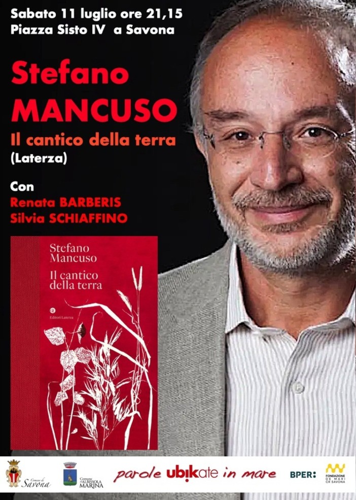 Savona, Stefano Mancuso a "Parole Ubikate in mare" per presentare "Il cantico della terra" Savona, Stefano Mancuso a "Parole Ubikate in mare" per presentare "Il cantico della terra"
